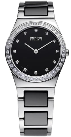 32430-742 Bering Lds Black Ceramic Swarovski crystal set bracelet watch  £229