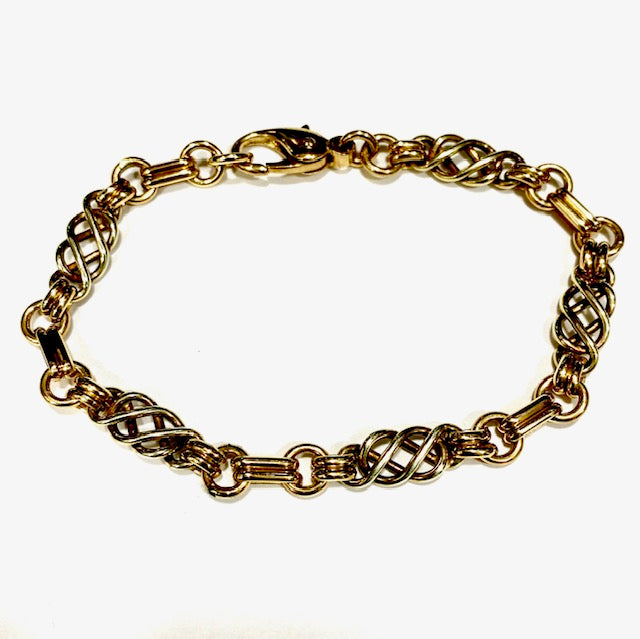 9ct Yellow / White Gold, Two-Tone, Celtic Link Bracelet