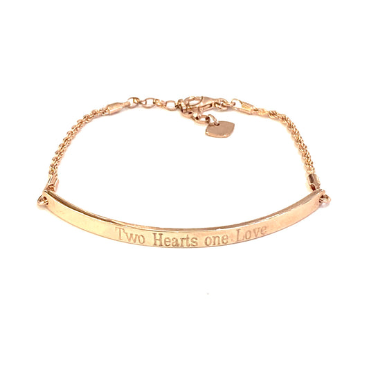 Thomas Sabo Rose Gold Plated Sterling Silver Engraved 'Love Bridge' ID Bracelet