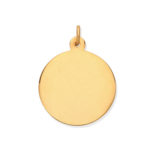 9ct Yellow Gold Plain Round Pendant