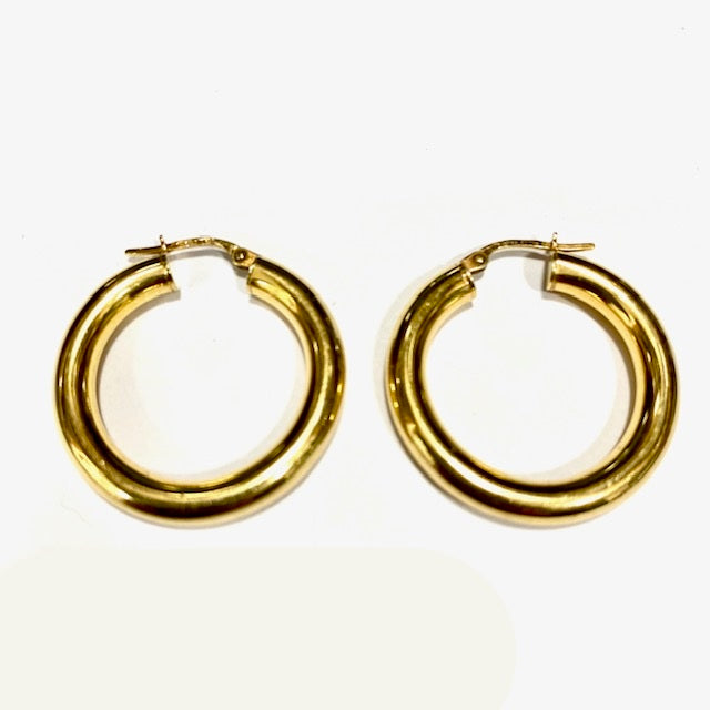 9ct Yellow Gold Hoop Earrings Pre Loved