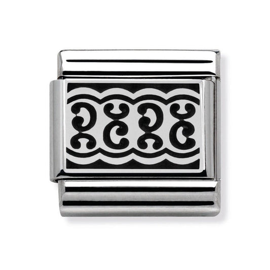 Nomination Classic Silvershine and Black Enamel Lace Charm 330103/01