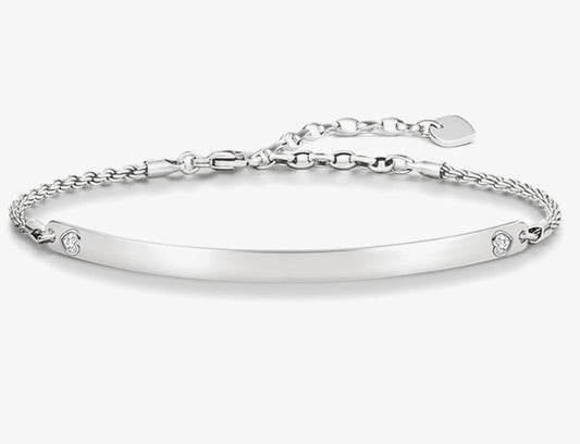 Thomas Sabo Sterling Silver CZ Hearts 'Love Bridge' ID Bracelet