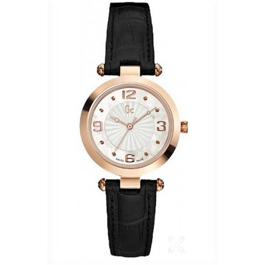 GC Ladies Rose gold on Black  Leather Strap ref X17012l1
