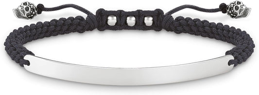 Thomas Sabo Sterling Silver 'Love Bridge' Skull Black ID Bracelet