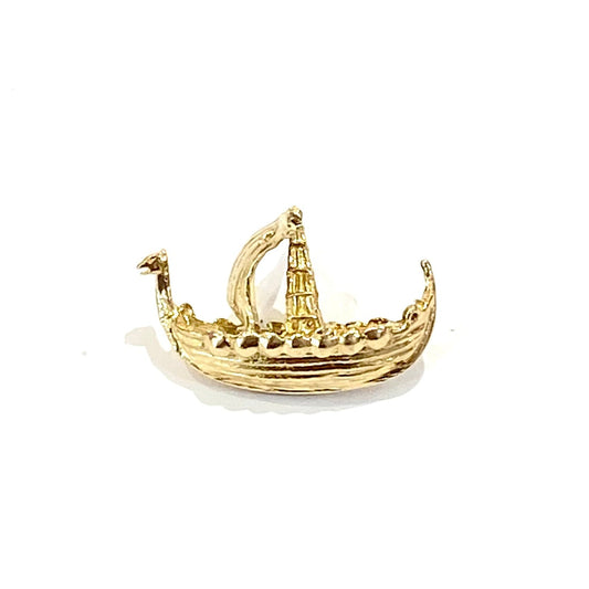 9ct Yellow Gold Viking Ship Charm