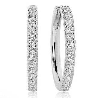SJ-E2869-CZ SIF JAKOBS Ellera Earrings 925 Sterling silver with rhodium, polished surface and facet cut white zirconia