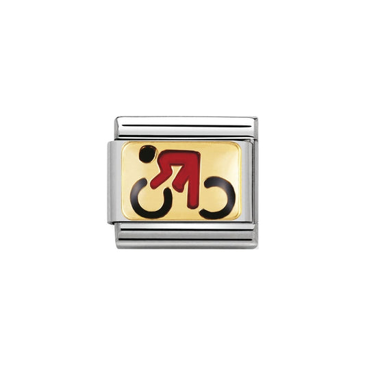 Nomination Classic 18K Gold and Enamel Sports Cyclist Charm 030203/06