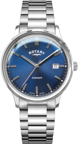 Rotary Gents Avenger Blue dial with Calendar Stainless Steel Bracelet watch GB05400/05