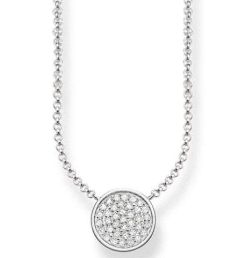 Thomas Sabo Sterling Silver Cubic Zirconia Disc Necklace
