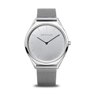 Bering Stainless Steel ultra slim bracelet watch 17039-000