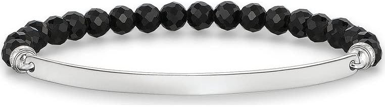 Thomas Sabo Sterling Silver Black Beaded 'Love Bridge' ID Bracelet