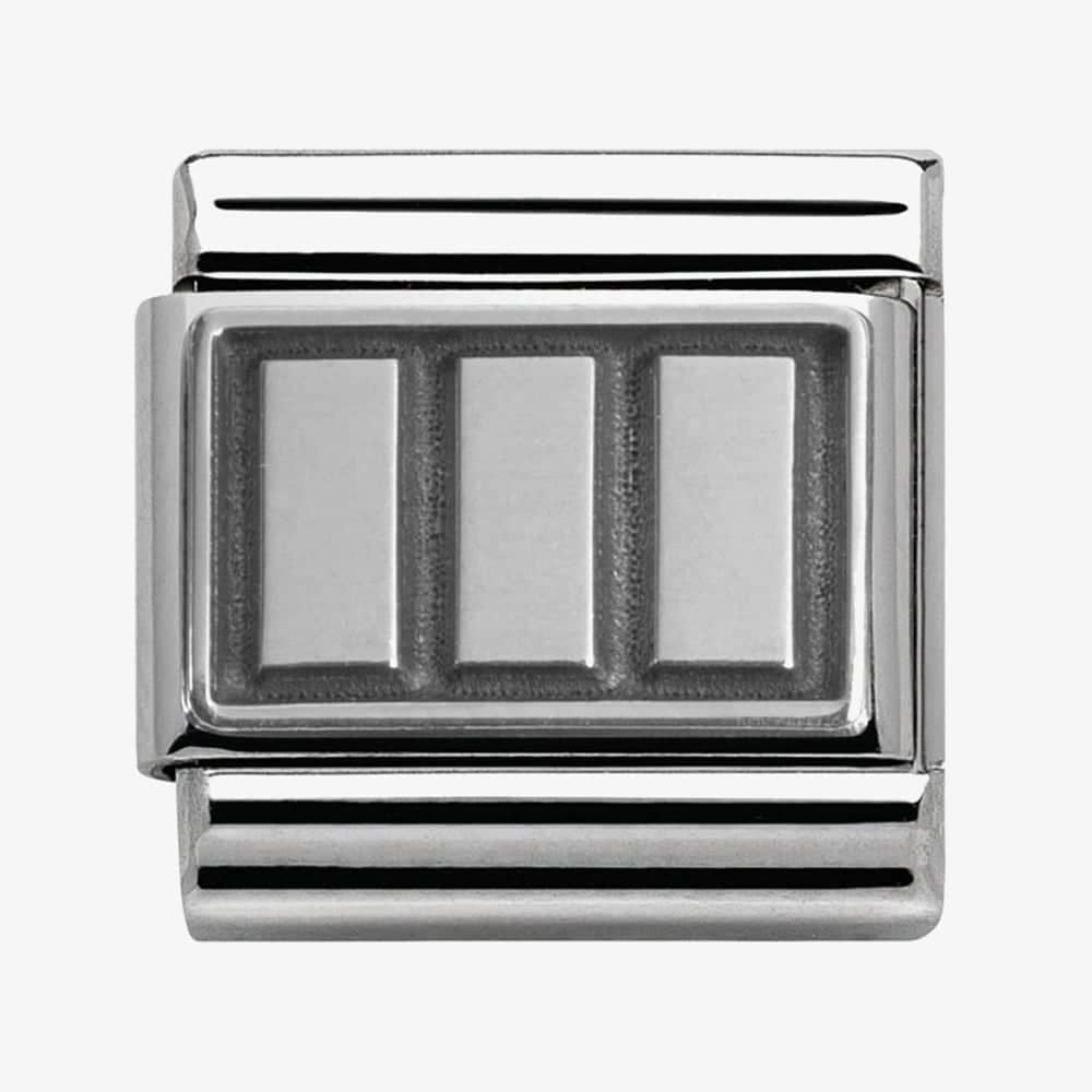 Nomination Classic Silvershine Oxidised Rectangles Charm 330102/16