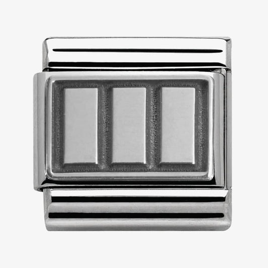 Nomination Classic Silvershine Oxidised Rectangles Charm 330102/16