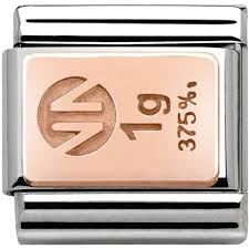Nomination Classic 9ct Rose Gold Nomination Logo 1g Gold Bar Charm 430102/01