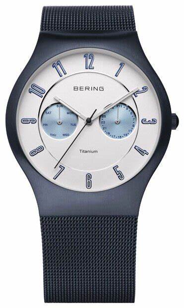 BERING Classic Collection Multifunction Navy Mesh bracelet Watch 11939-394 £199