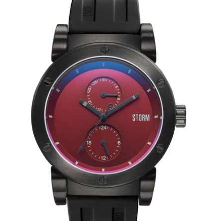 Storm Hydron V2 IP Black Stainless Steel Watch on Rubber Strap