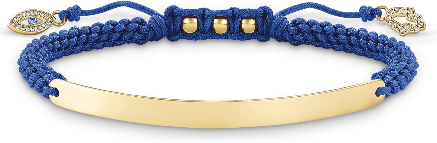 Thomas Sabo Gold Plated Sterling Silver 'Love Bridge' Nazars Eye Blue ID Bracelet