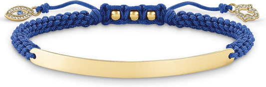 Thomas Sabo Gold Plated Sterling Silver 'Love Bridge' Nazars Eye Blue ID Bracelet