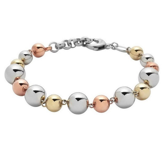Fossil Stainless Steel Gold plated Beaded Bracelet JF01316998