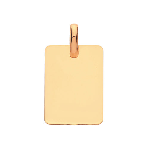 9ct Yellow Gold Plain Rectangular Pendant