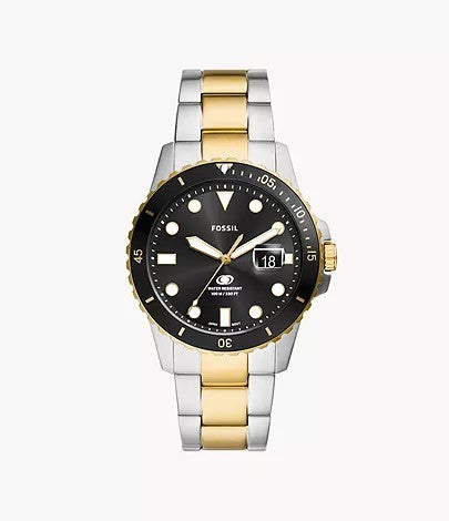 FOSSIL Blue Dive Three-Hand Date Two-Tone Stainless Steel Watch FS6031