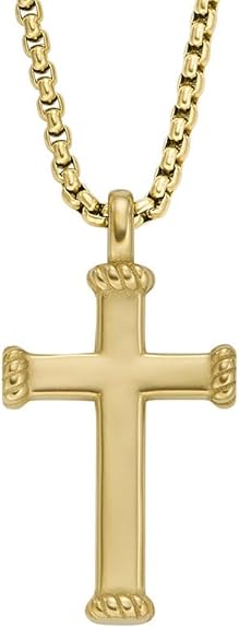 JF04701710 Fossil Stainless Steel Gold coloured cross on chain £55
