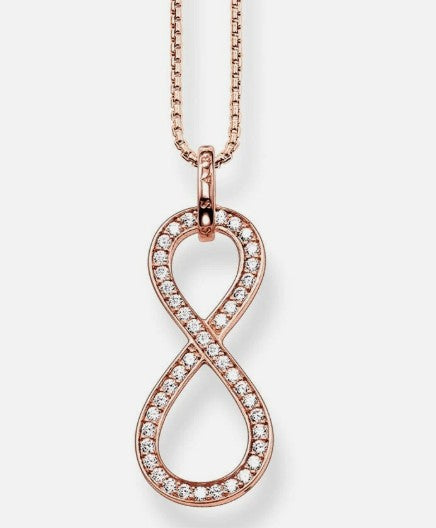 Thomas Sabo Rose Gold plated Sterling Silver CZ set Infinity pendant