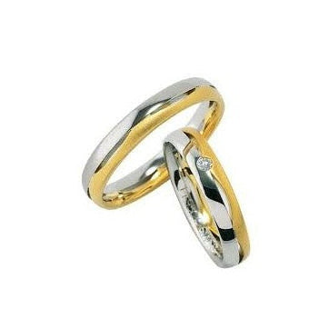 Furrer Jacot 5mm 2-Tone 18ct Gold Wave Pattern Wedding Ring