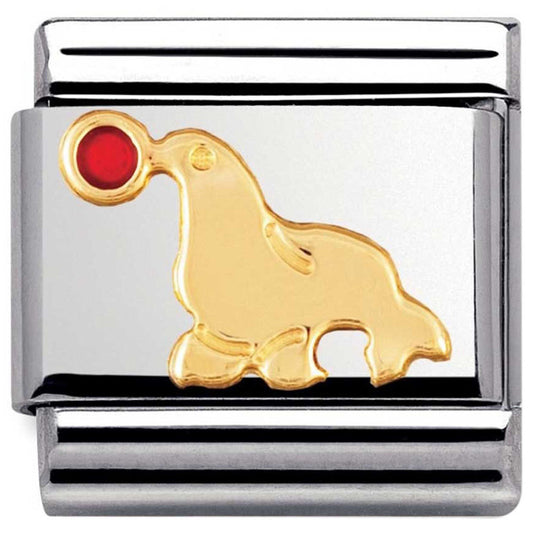 Nomination Classic 18K Gold and Enamel Animals of Earth Seal With Ball Charm 030213/03