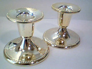 EP2222 Silver plated Pair 3' Candle stick holders