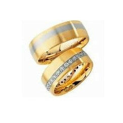 Furrer Jacot 7.5mm 2-Tone 18ct Gold Wedding Ring