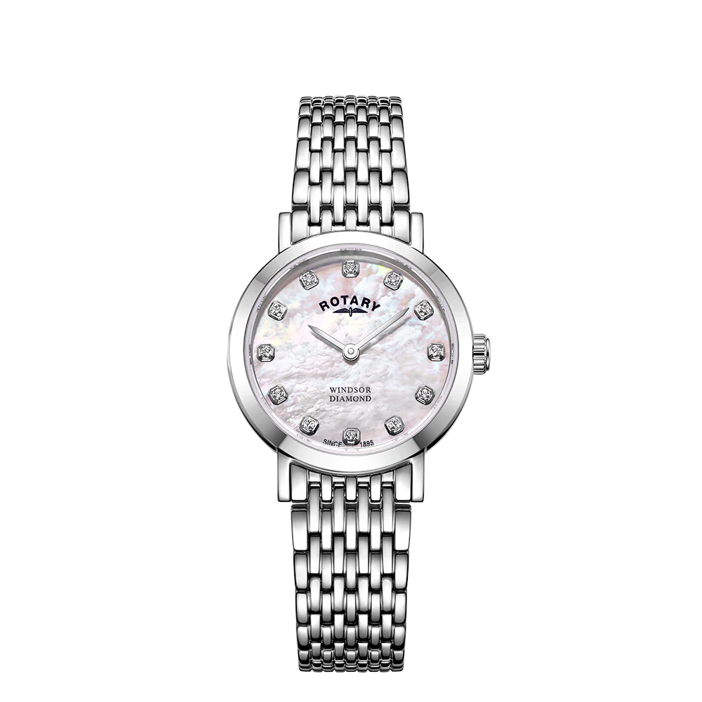 Rotary Windsor Stainless Steel Diamond Set Bracelet watch LB05300/07/D