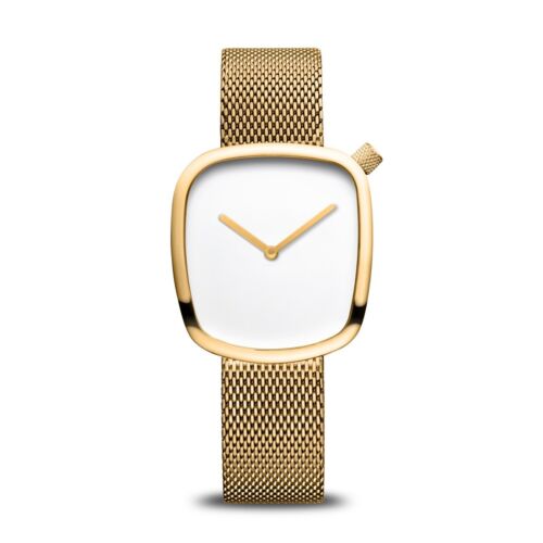 Bering Ladies Stainless Steel Pebble Gold Bracelet watch 18034-334