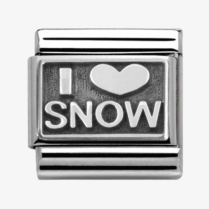 Nomination Classic Silvershine Oxidised I Love Snow Charm 330102/21