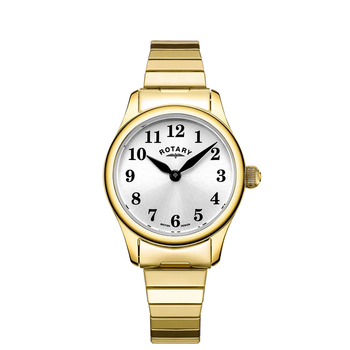 LB05762/22 Ladies Rotary Stainless Steel Gold Plated Expander Bracelet Watch