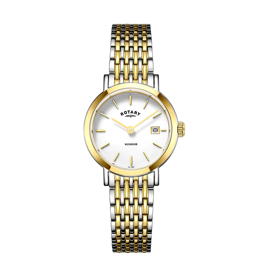 Rotary Windsor With Date Quartz  Ladies Gold Bracelet Watch ref LB05301/01