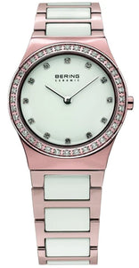 32430-761 Bering White and Rose gold ceramic bracelet watch stone set £269