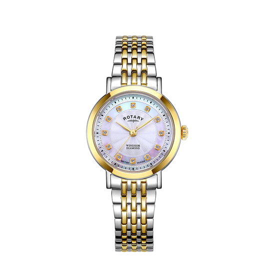 Rotary Windsor Diamond set MOP dial 2 tone stainless steel bracelet watch LB05421/41/D