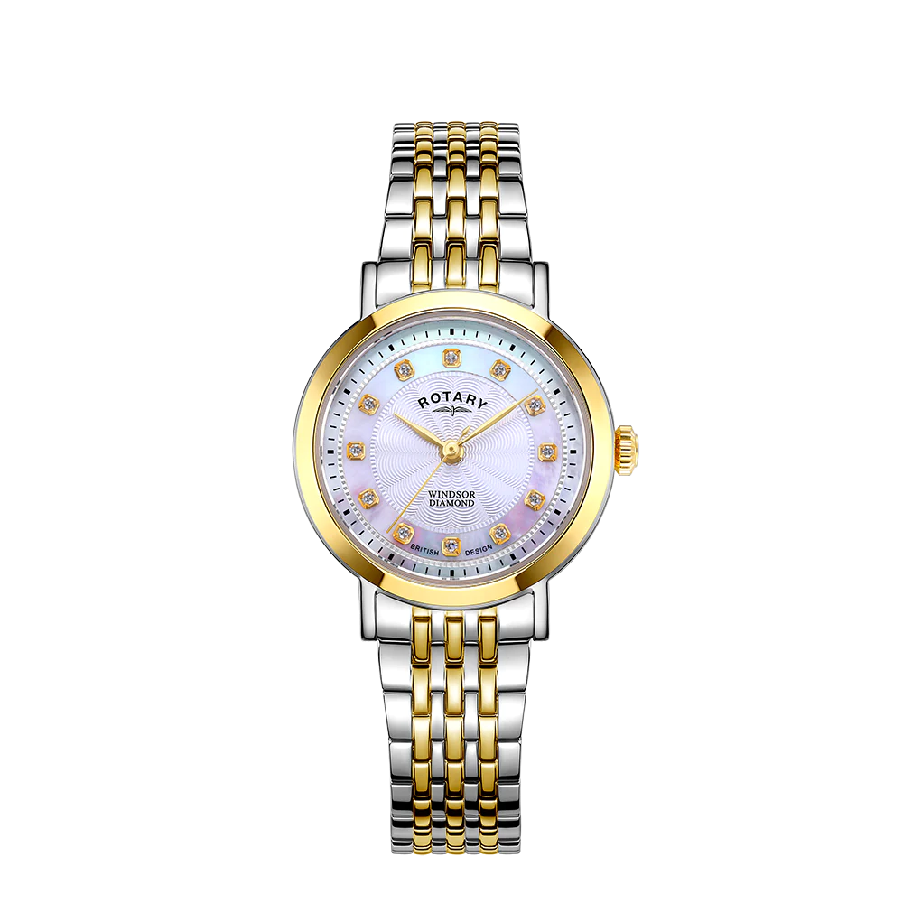 LB05421/41/D Lds Windsor Diamond set MOP dial 2 tone stainless steel bracelet watch