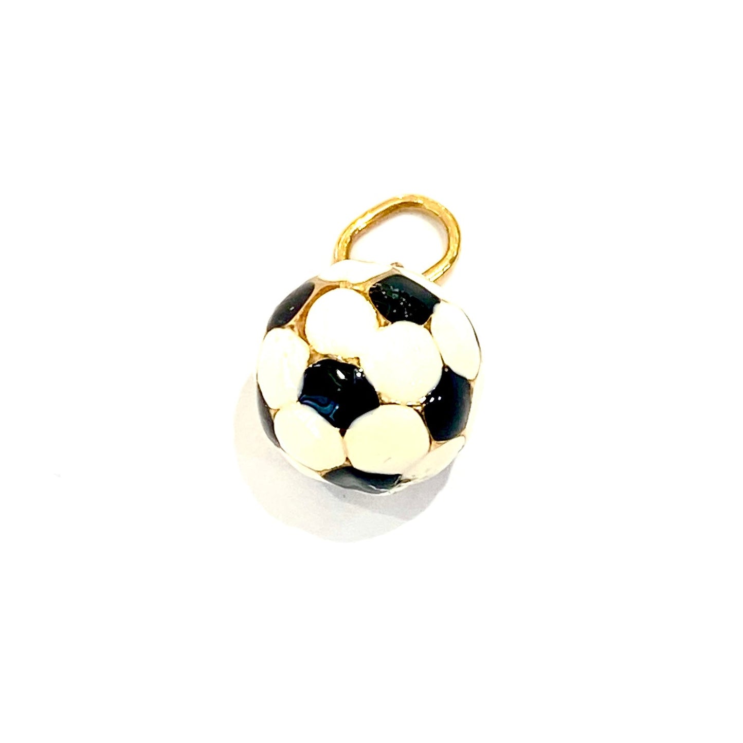9ct Gold Enamel Football Charm Pre Loved
