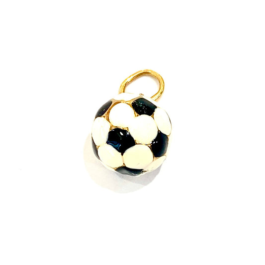9ct Gold Enamel Football Charm Pre Loved