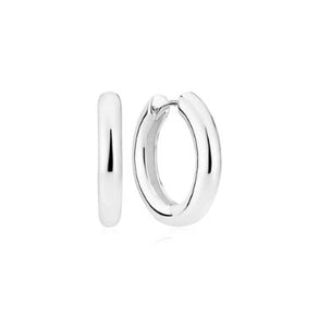 SJ-E2471 SIF JAKOBS Carrara Pianura Medio Hoop Earrings Sterling Silver polished surface