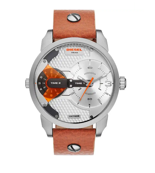 Diesel Men's Mini Daddy Analogue Quartz Watch with Leather Strap DZ7309