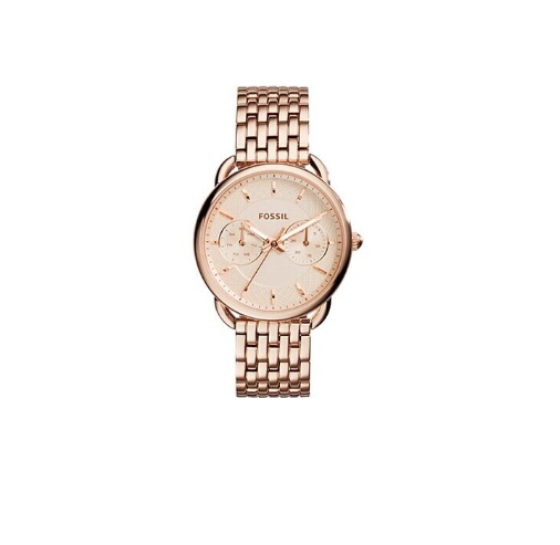 Fossil Tailor Multi function Rose Gold  Stainless Steel Lady Bracelet Watch