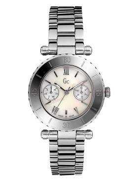 I20026L1 GC Ladies Stainless Steel MOP round face day date bracelet watch £260