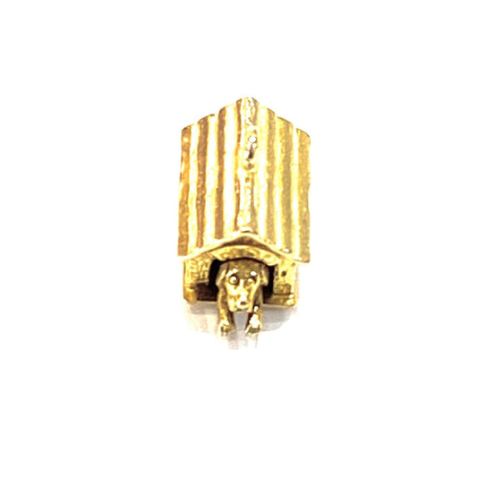 9ct Yellow Gold Dog in Doghouse Charm Pre Loved