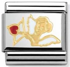 Nomination Classic 18K Gold and Enamel Cupid with Bow/Arrow Charm 030253/31