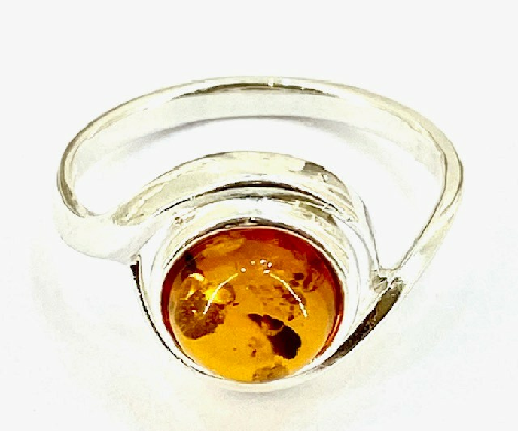 Sterling Silver Amber Dress Ring