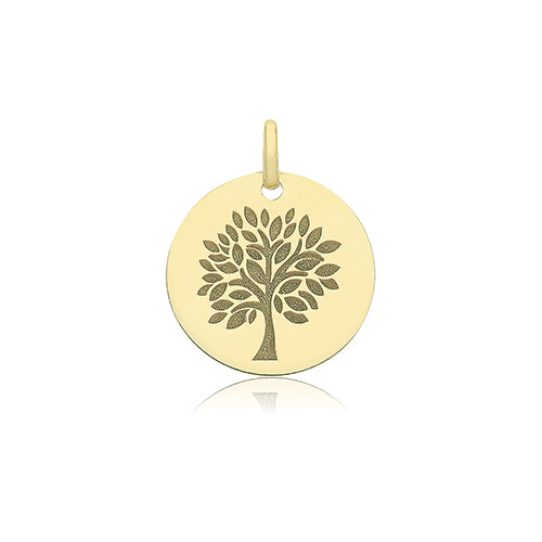 9ct Yellow Gold Round Tree of Life Pendant